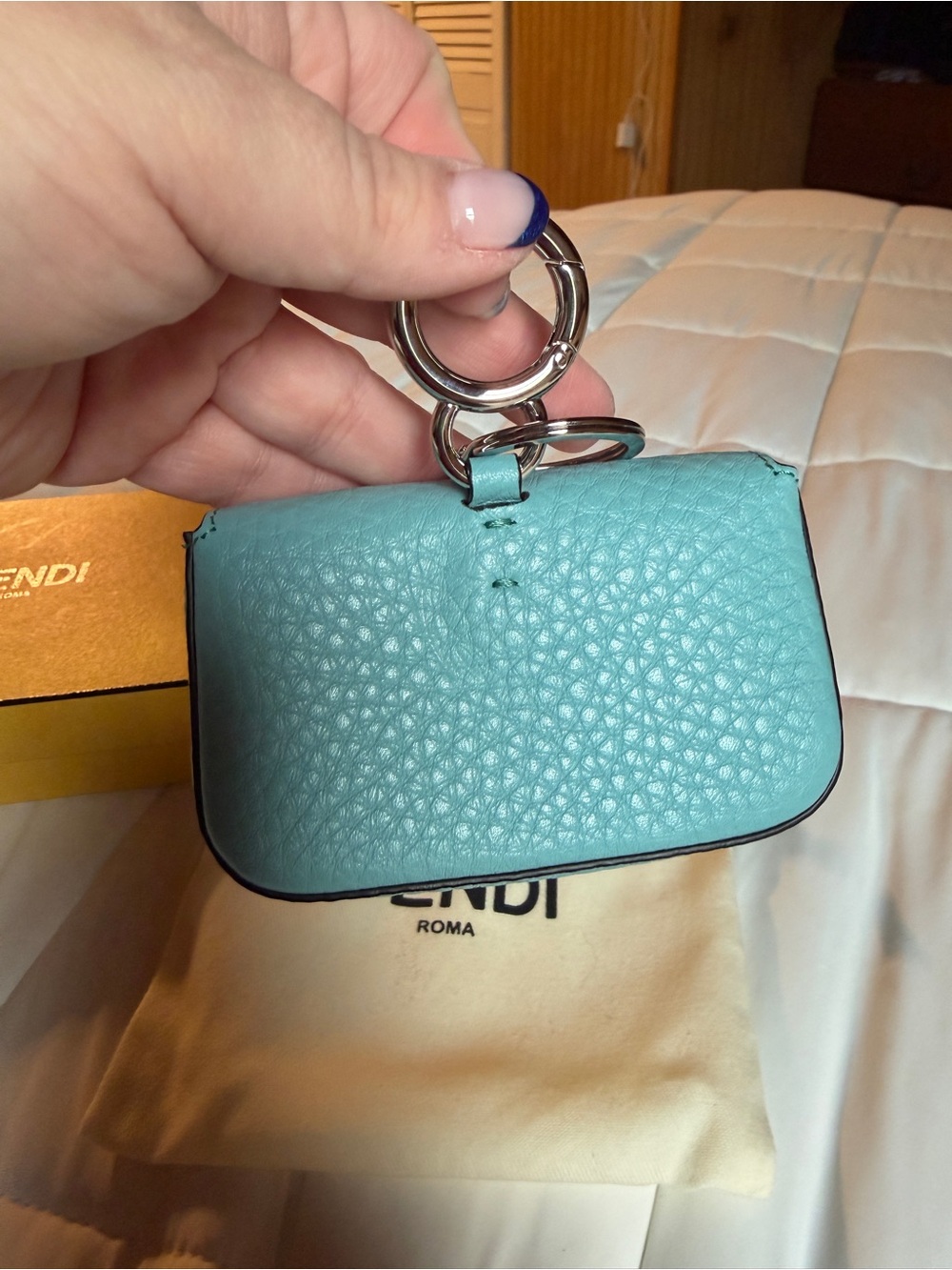 Authentic Fendi Micro Baguette Card/ Key Holder Charm - Picture 3 of 11